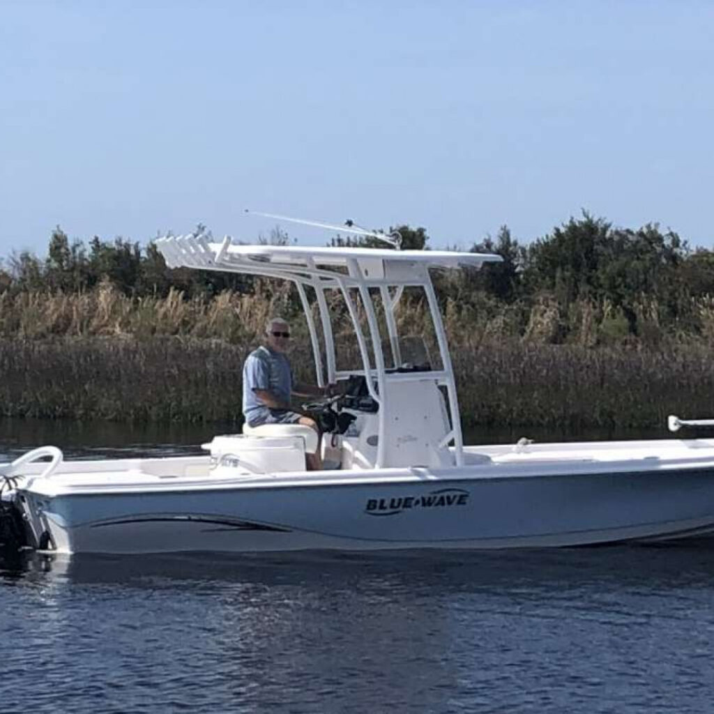 Captain Steve Fennell aboard his fishing charter boat in Little River South Carolina